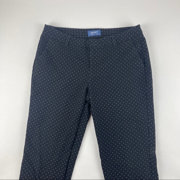 Old Navy Harper Pants Womens 8 Regular Mid Rise Black White Polka Dot - Picture 4 of 10